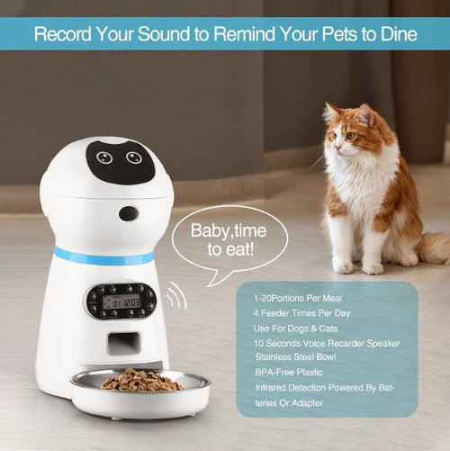 Alimentatore Automatico per Animali Domestici 3.5L – Programmazione Pasti